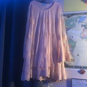 Blush Dress with lace details